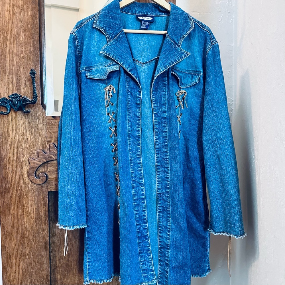 Vintage L.A. Blues Open Front Denim Jacket